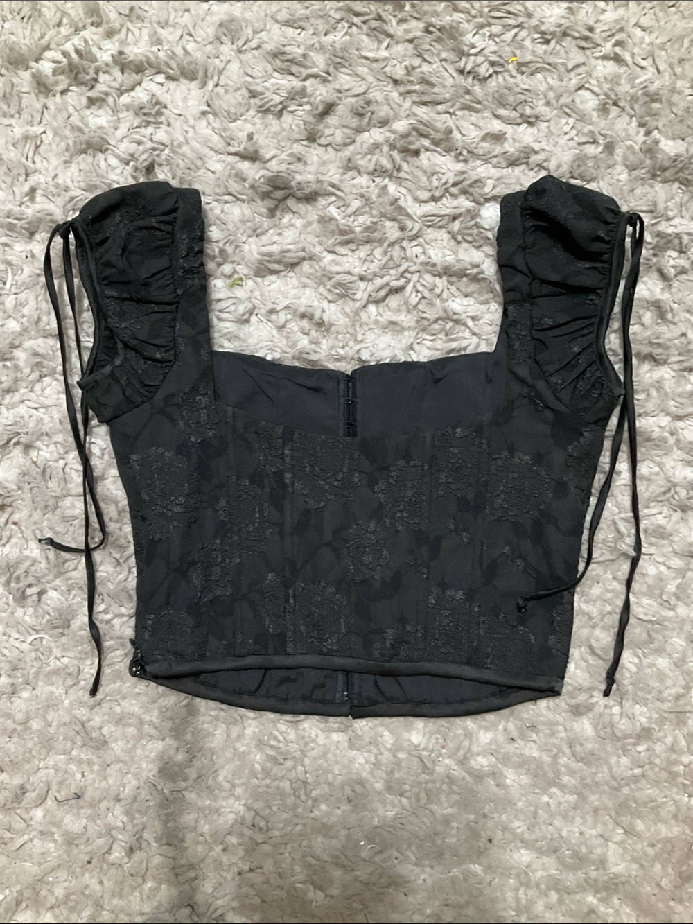 Cotton Candy LA Black Lace Corset Crop Top - Picture 3 of 3